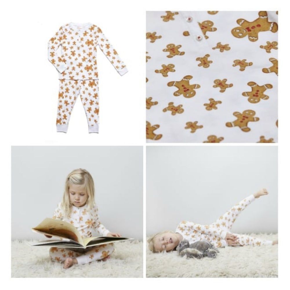 Petidoux Christmas holiday gingerbread pajamas children’s size‎ 7